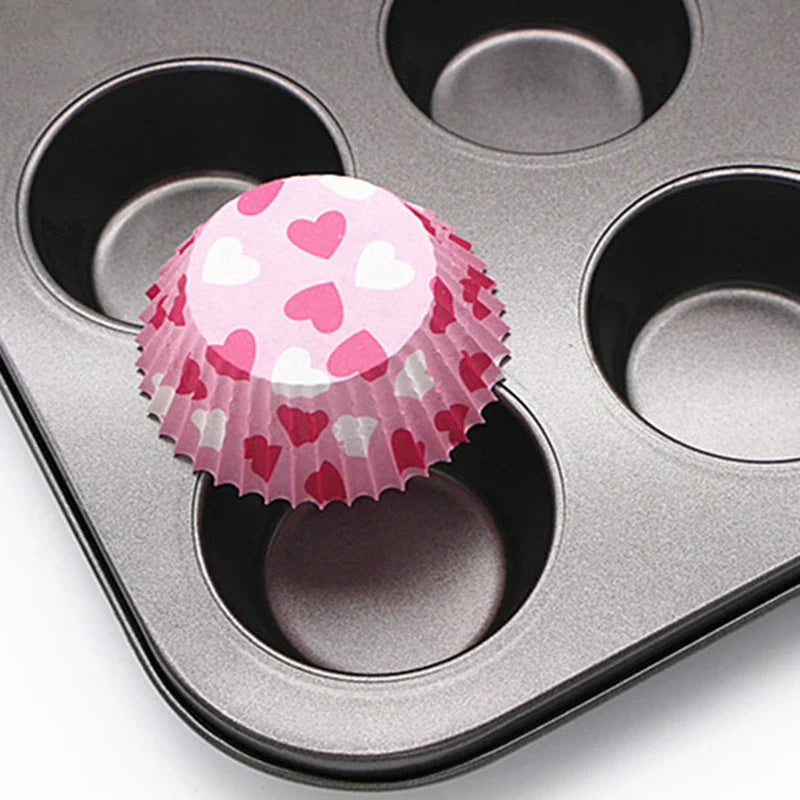 Cravinc 12 Hole Cupcake Baking Mold Carbon Steel Bakeware Muffin Tray Kitchen Accessories