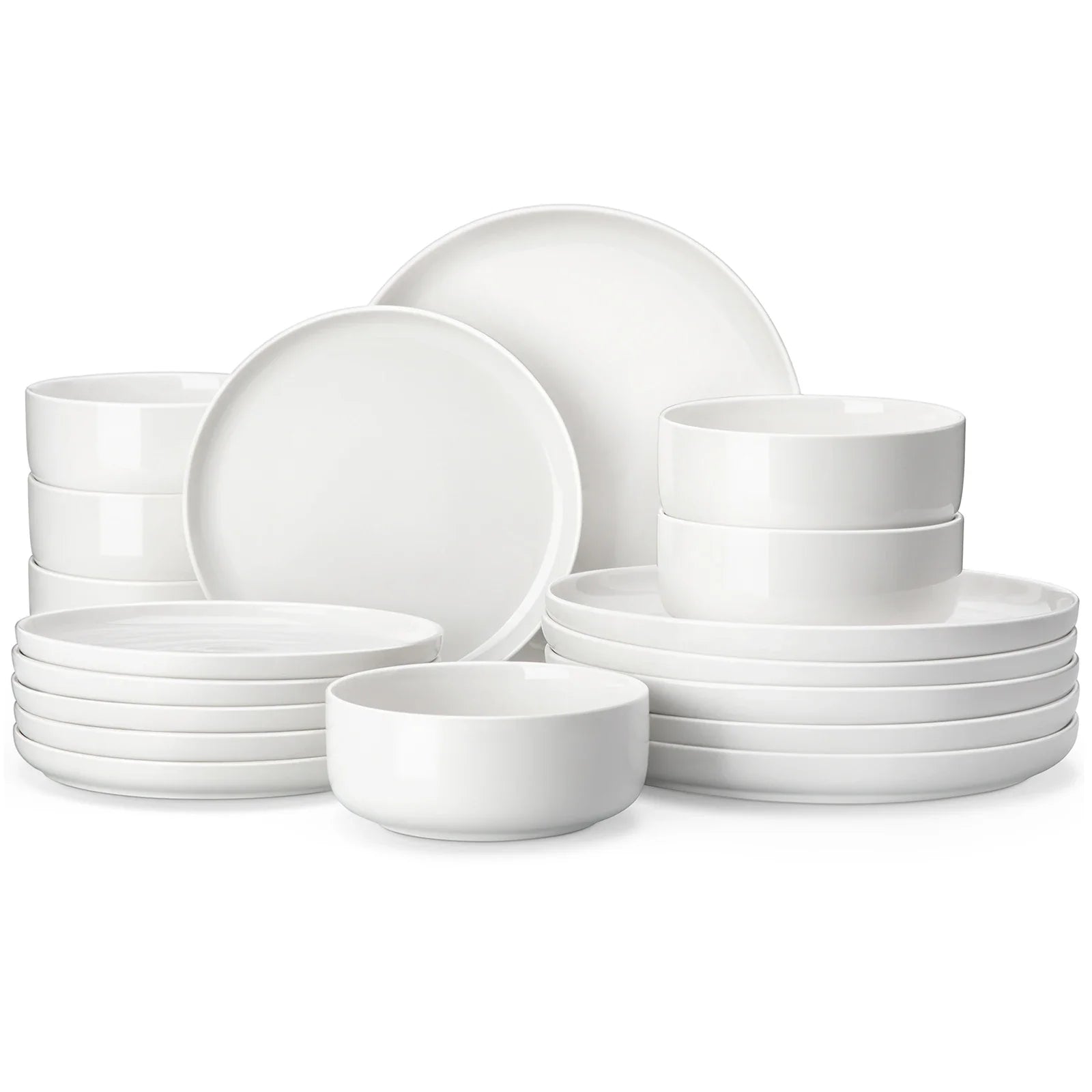 Cravinc 18/36-Piece Ceramic Plate Porcelain Dinnerware Set for 6/12