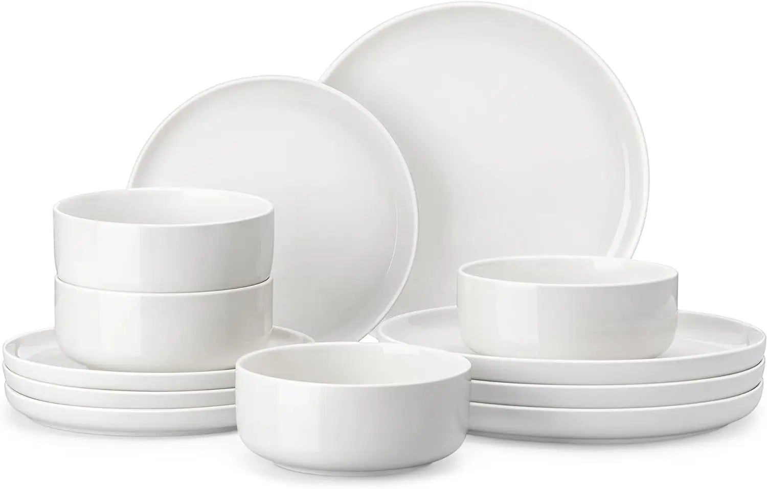 Cravinc 12-Piece Porcelain Dinnerware Set, Chip Resistant Ceramic Dining Dishware