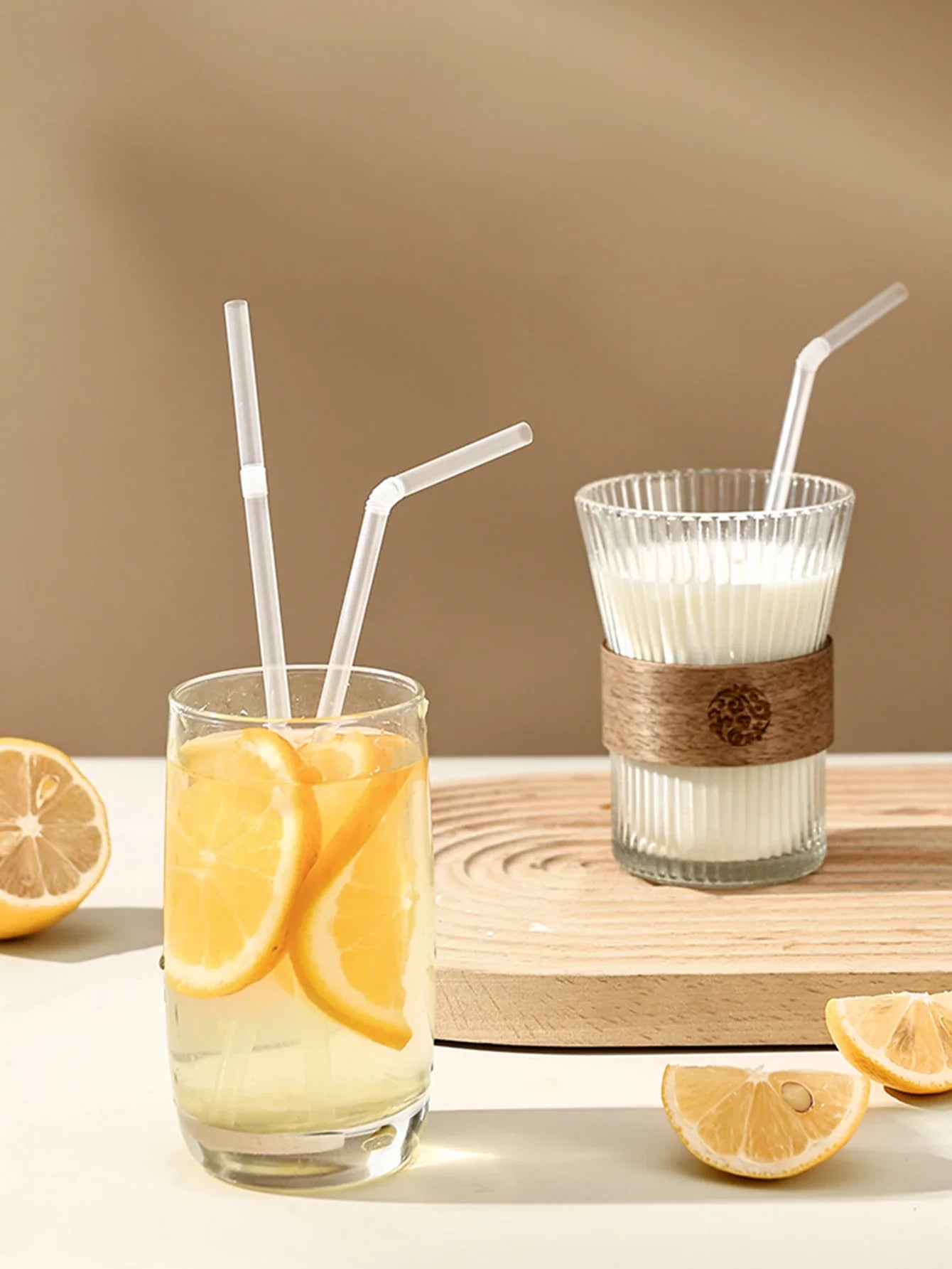 Cravinc 100PCS Disposable Plastic Straws, Transparent Drinking Straw for Milk Tea & Beverages