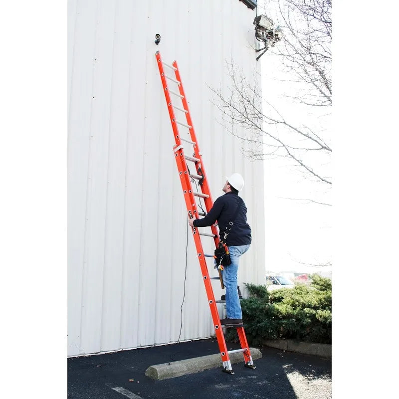 Cravinc 16ft Fiberglass Extension Ladder, 300lb Load Capacity, Type IA