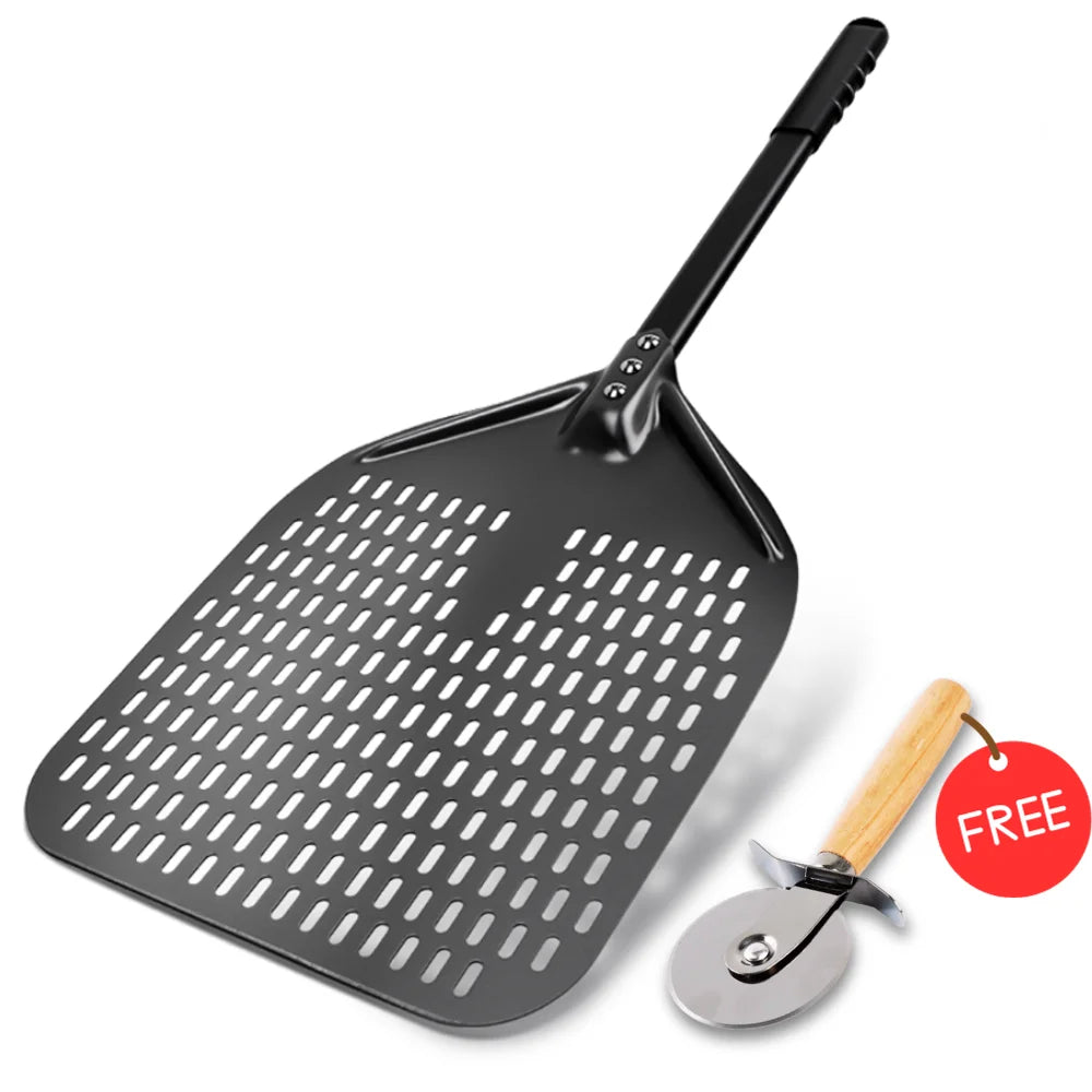 Cravinc 10-16 inch Nonstick Pizza Perforated Shovel Paddle Turning Peel Kitchen Tools