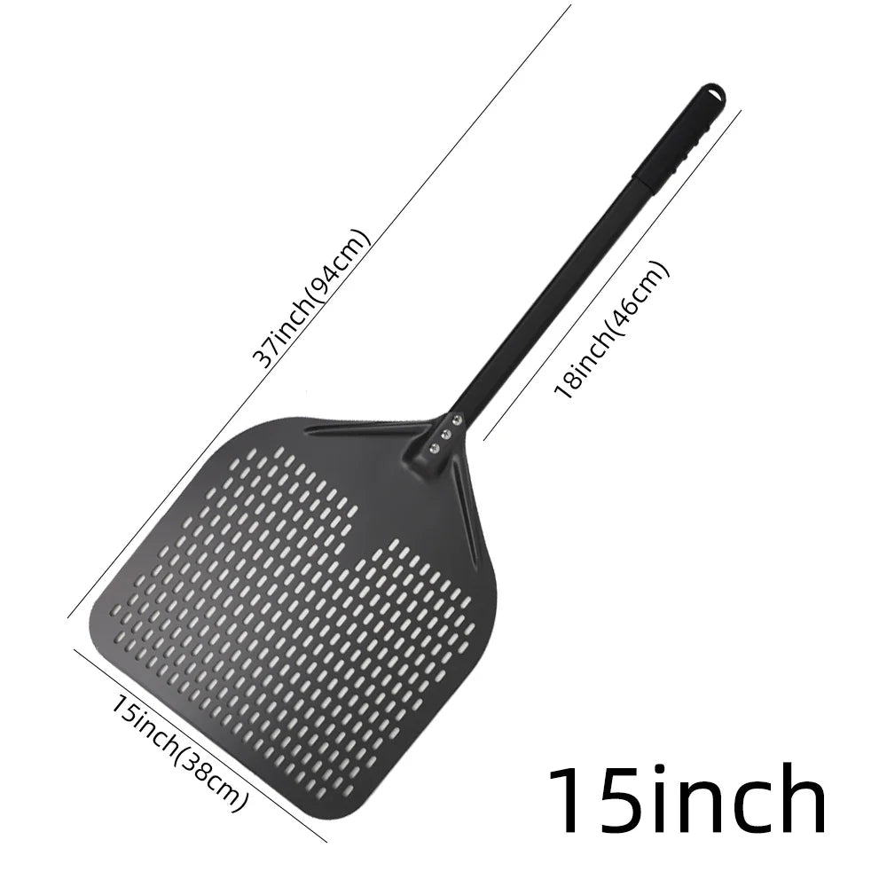 Cravinc 16" Perforated Pizza Peel with Metal Handle - Nonstick Kitchen Tool