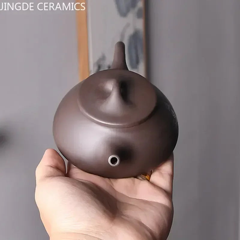 Cravinc 150ml Yixing Purple Clay Teapot Set - Beauty Kettle with Ball Filter