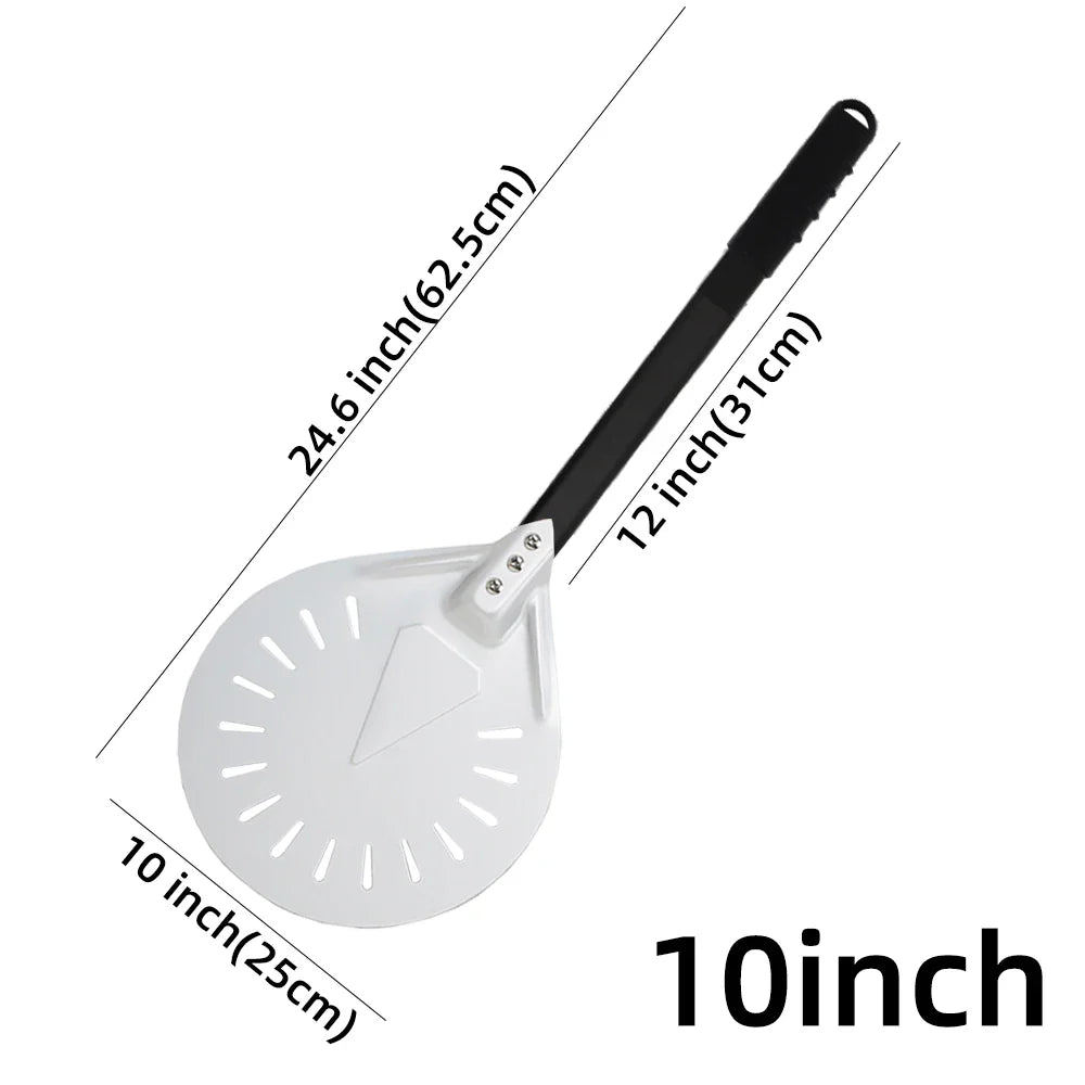 Cravinc 10-Inch Long Pizza Peel Adjustable Spatula Baking Tool Kitchen Utensil Nonstick Turner