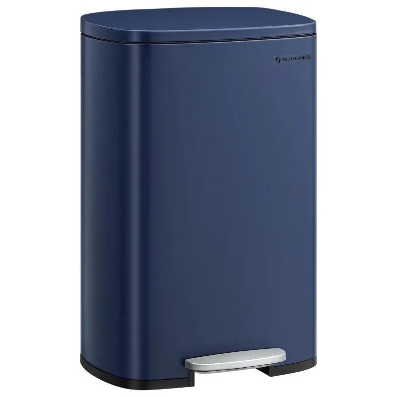 Cravinc 13 Gallon Stainless Steel Trash Can with Soft Close Step-On Pedal