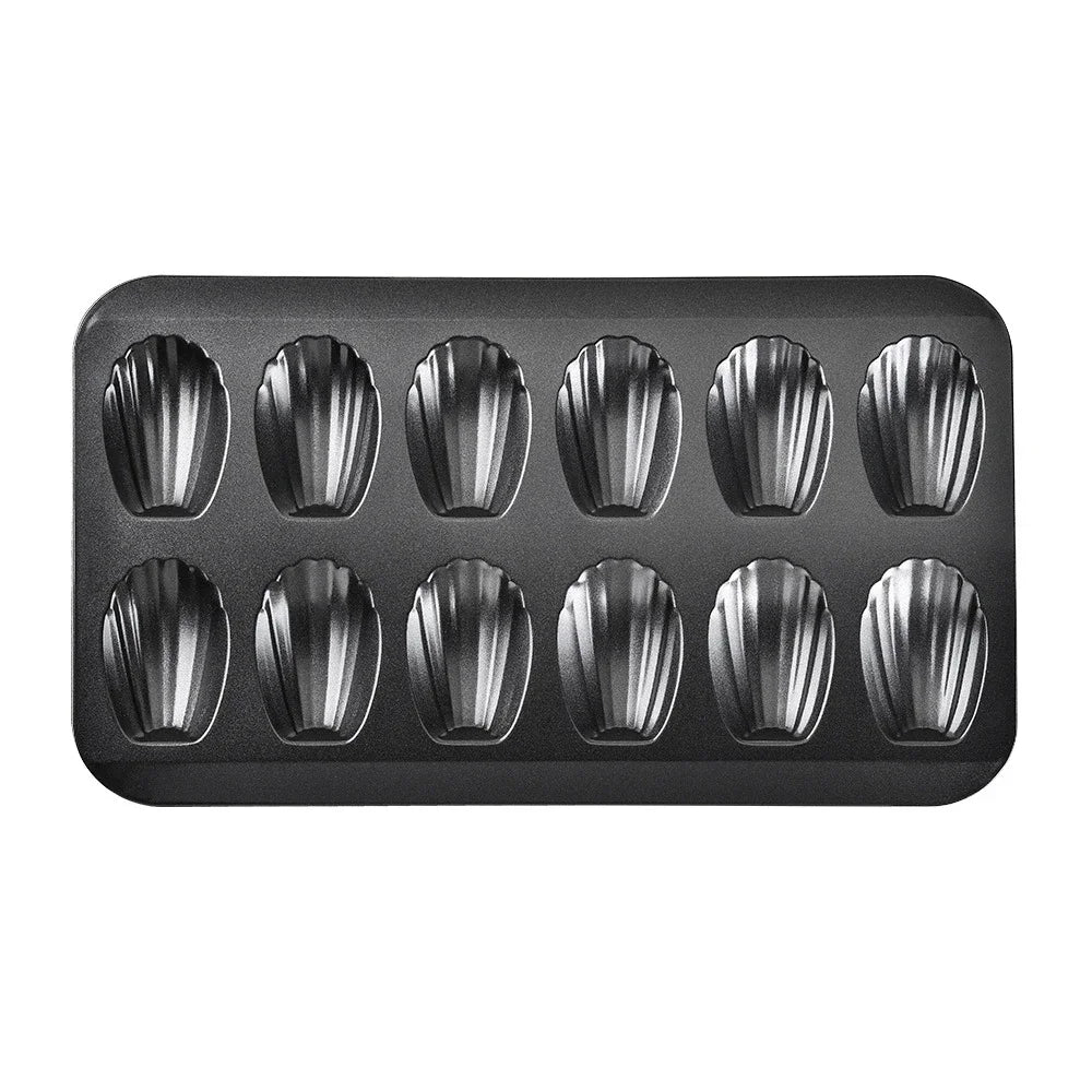 Cravinc 12-Hole Madeleine Tray Nonstick Mini Cake Mold Baking Pan Shell Shaped