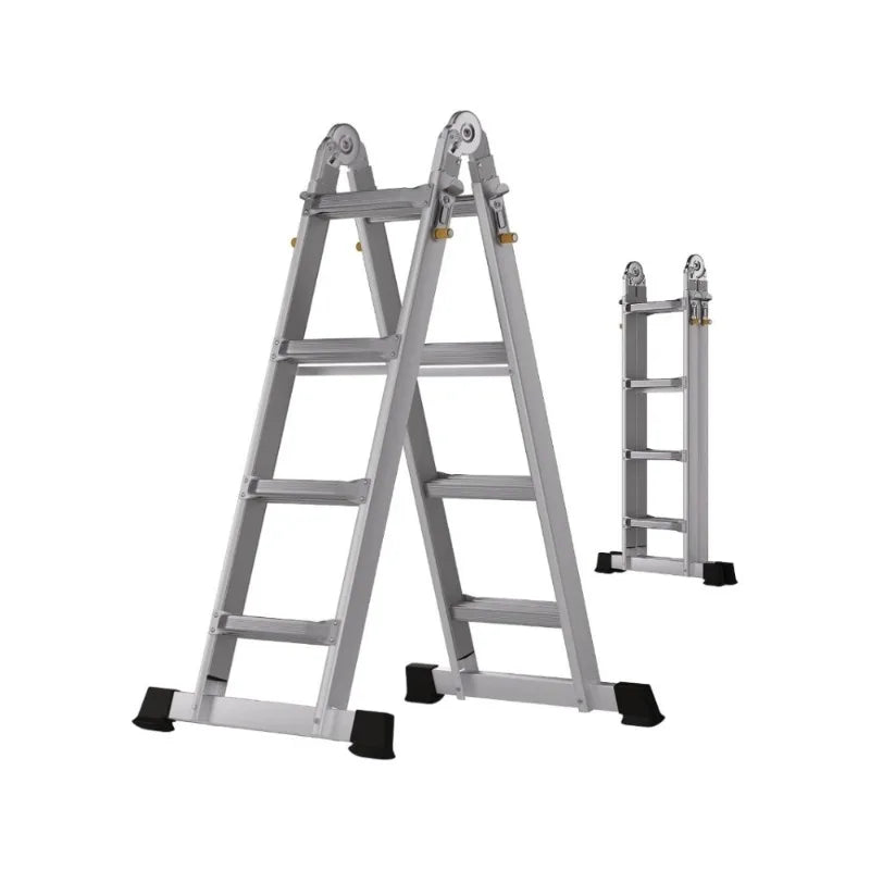 Cravinc 17ft Aluminum Frame Extension Ladder: Anti-Slip Multi-Position Telescoping Folding Ladder